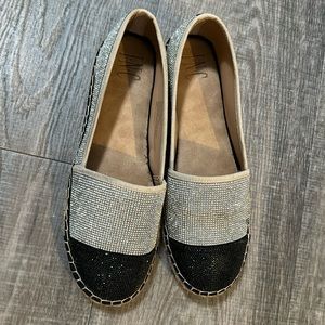 Selling never worn rhinestone espadrille flats in size 8M